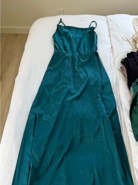 Emerald Green spaghetti strap maxi dress